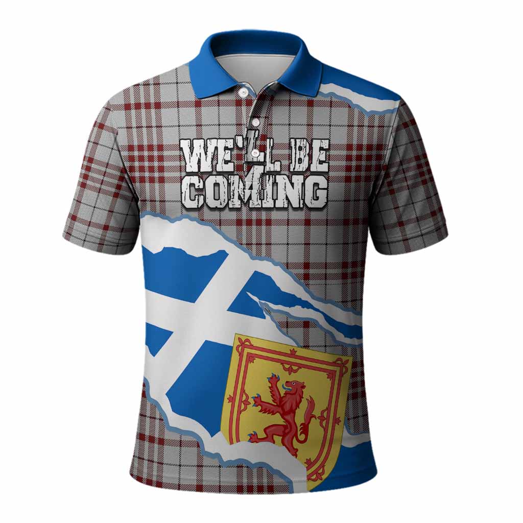 Clayton Scotland Football Tartan Polo Shirt We'll Be Coming