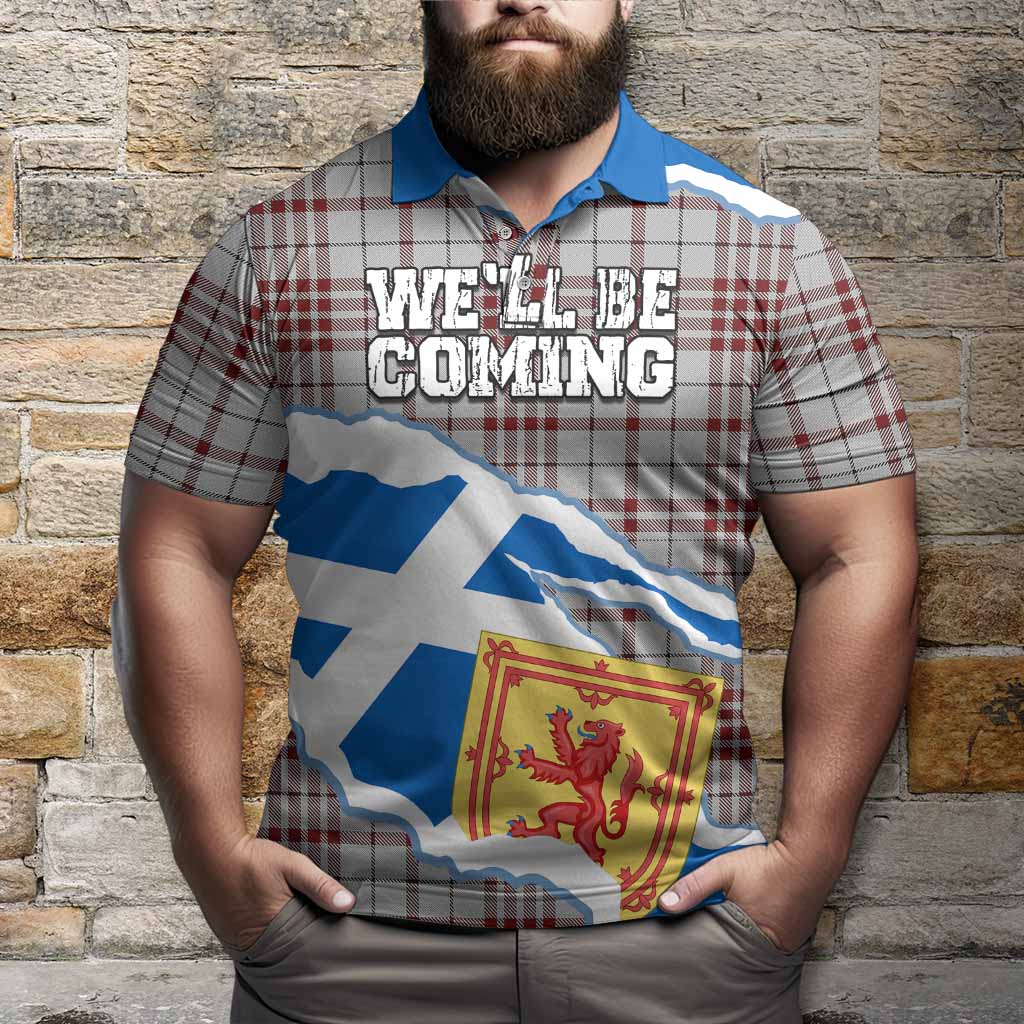 Clayton Scotland Football Tartan Polo Shirt We'll Be Coming