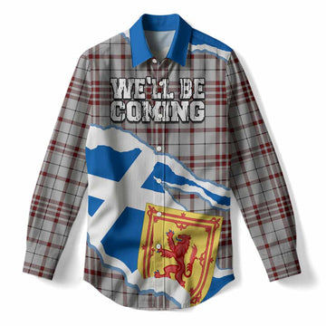 Clayton Scotland Football Tartan Women Casual Shirt We'll Be Coming