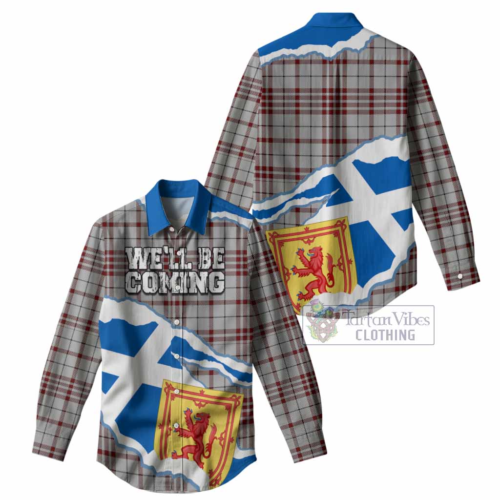 Clayton Scotland Football Tartan Women Casual Shirt We'll Be Coming