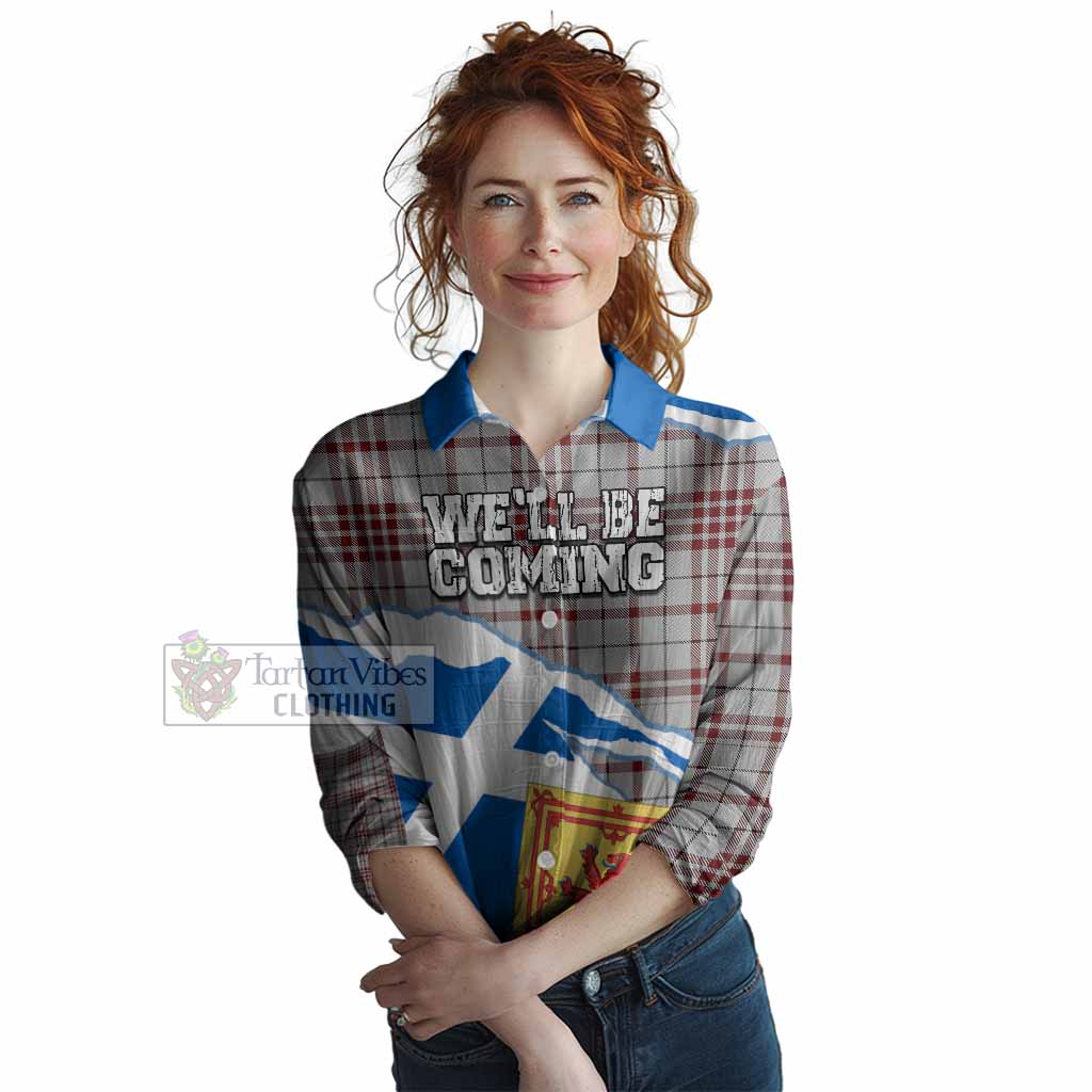 Clayton Scotland Football Tartan Women Casual Shirt We'll Be Coming