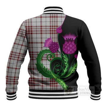 Clayton Tartan Baseball Jacket Traditional Scottish Thistle