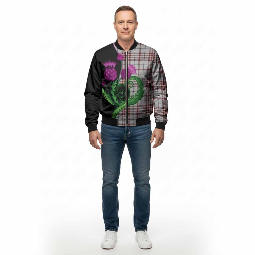 Clayton Tartan Bomber Jacket Traditional Scottish Thistle
