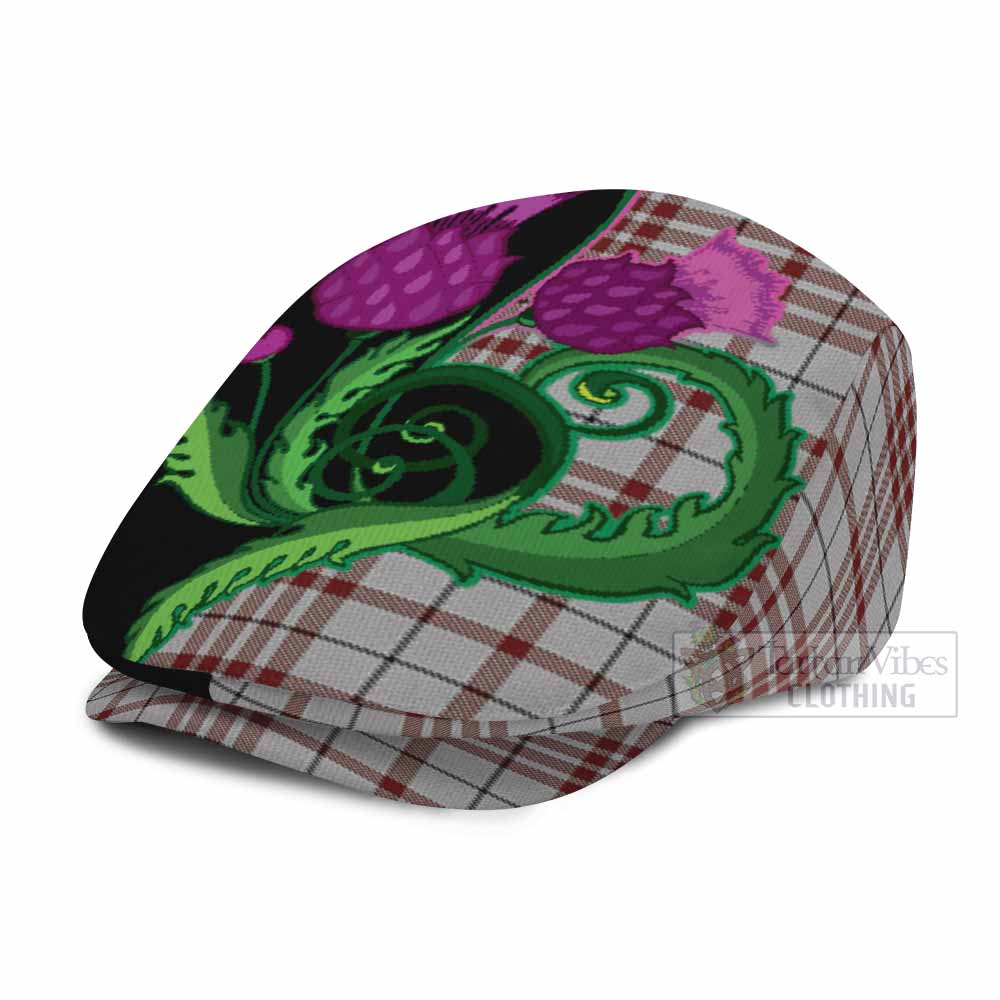 Clayton Tartan Flat Cap, Jeff Cap Traditional Scottish Thistle