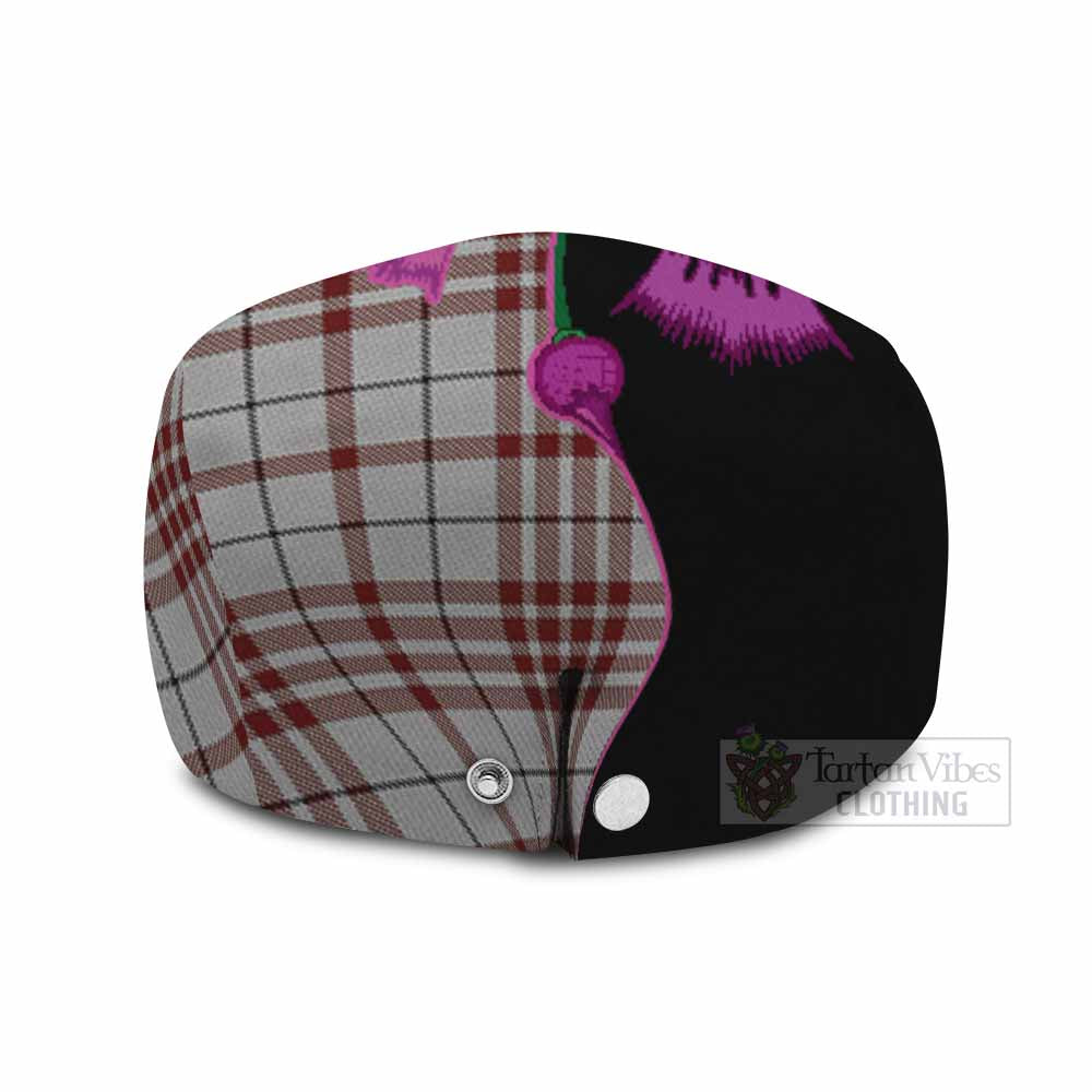 Clayton Tartan Flat Cap, Jeff Cap Traditional Scottish Thistle