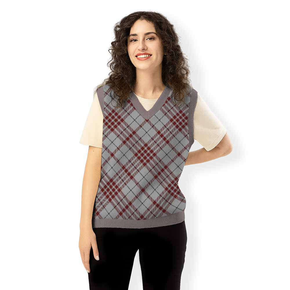 Clayton Tartan  Knitted V-Neck Vest Cross Style