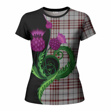 Clayton Tartan Women T shirt Traditional Scottish Thistle