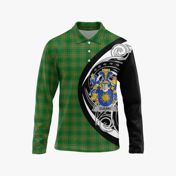 Cleare Irish Clan Long Sleeve Polo Shirt Celtic Circle Style