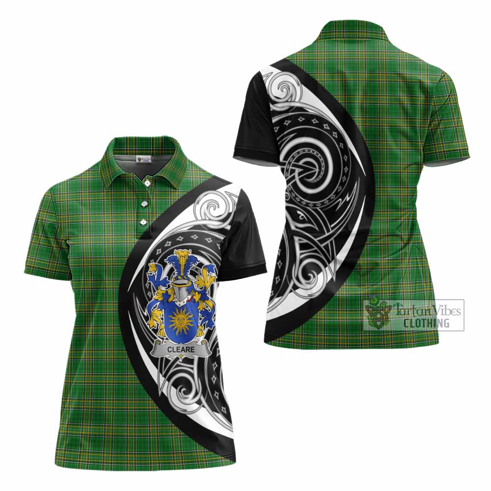 Tartan Vibes Clothing Cleare Irish Clan Women's Polo Shirt Celtic Circle Style