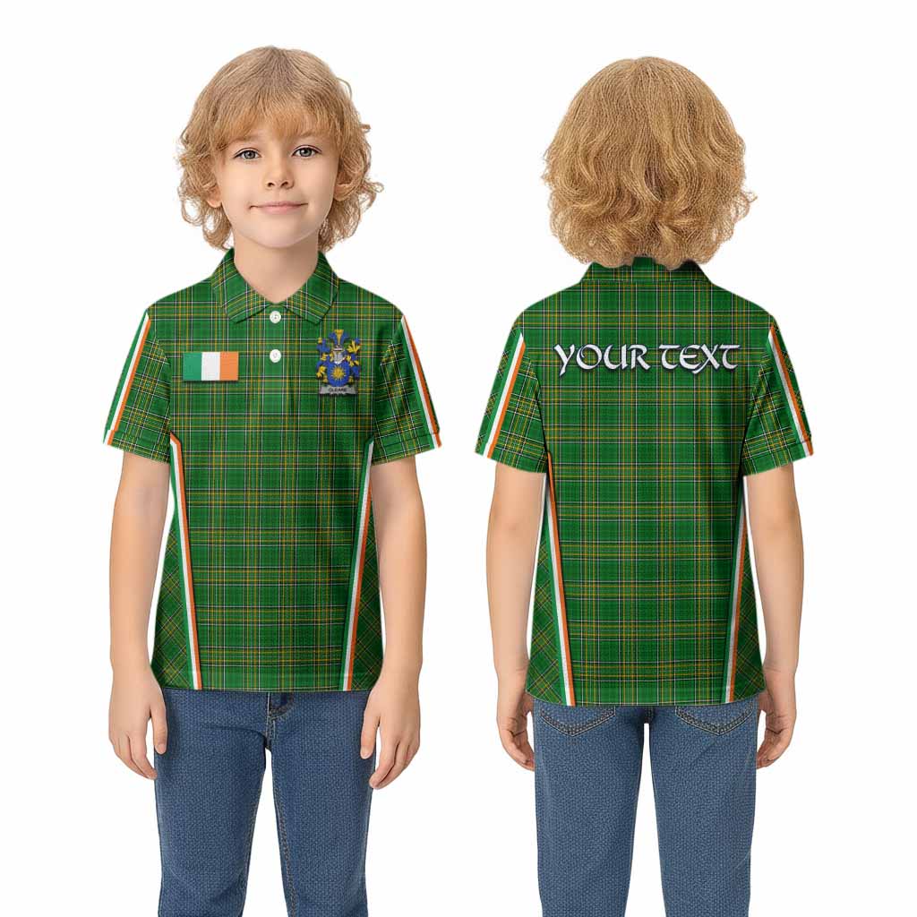 Cleare Irish Clan Coat of Arm Tartan Kid Polo Shirt Flag Style
