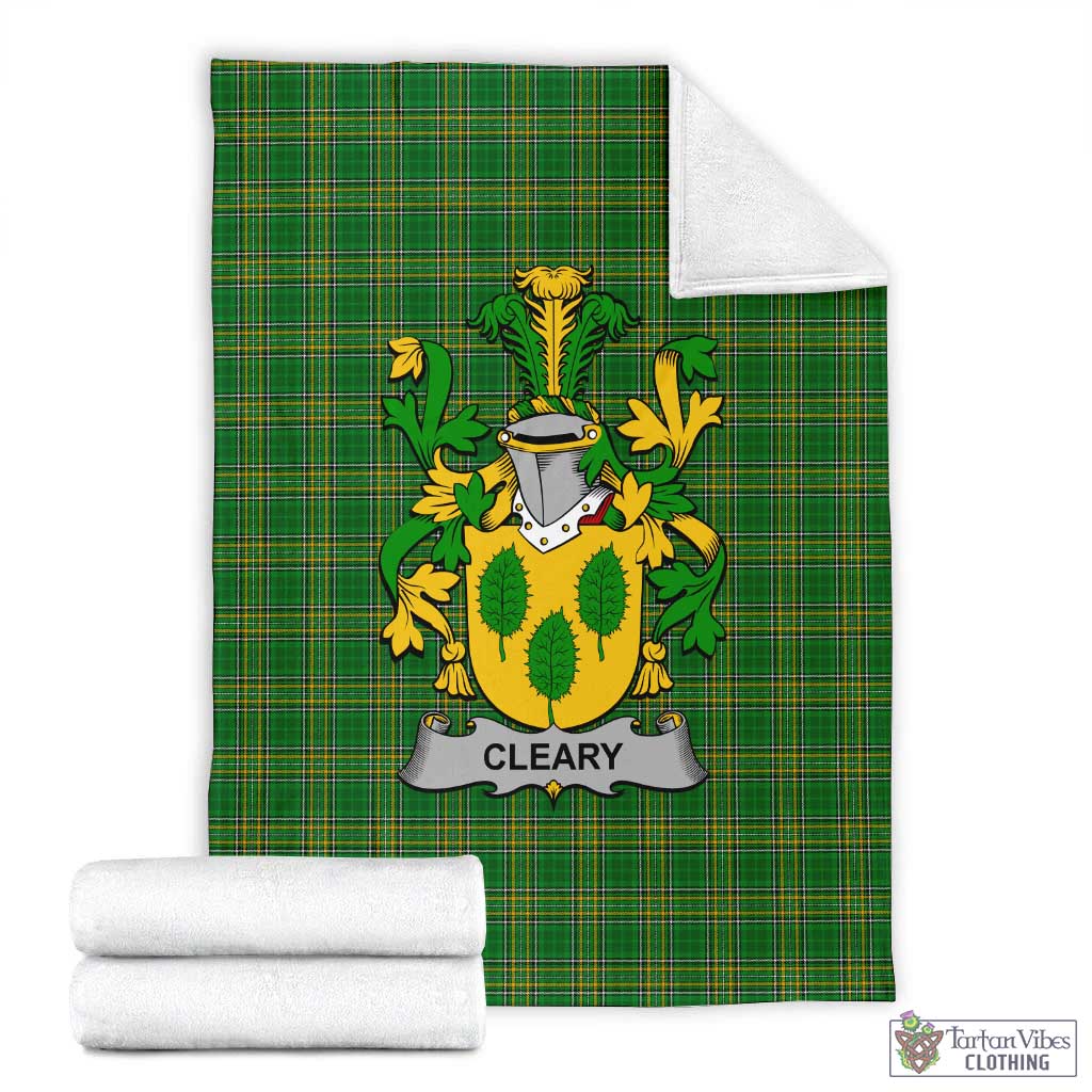Cleary Irish Clan Tartan Blanket with Coat of Arms X-Large 59 x 79 inches 150 x 200 cm - Tartan Vibes Clothing