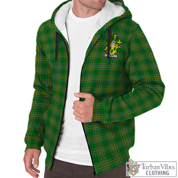 Cleary Irish Clan Tartan Sherpa Hoodie with Coat of Arms Unisex - Tartan Vibes Clothing