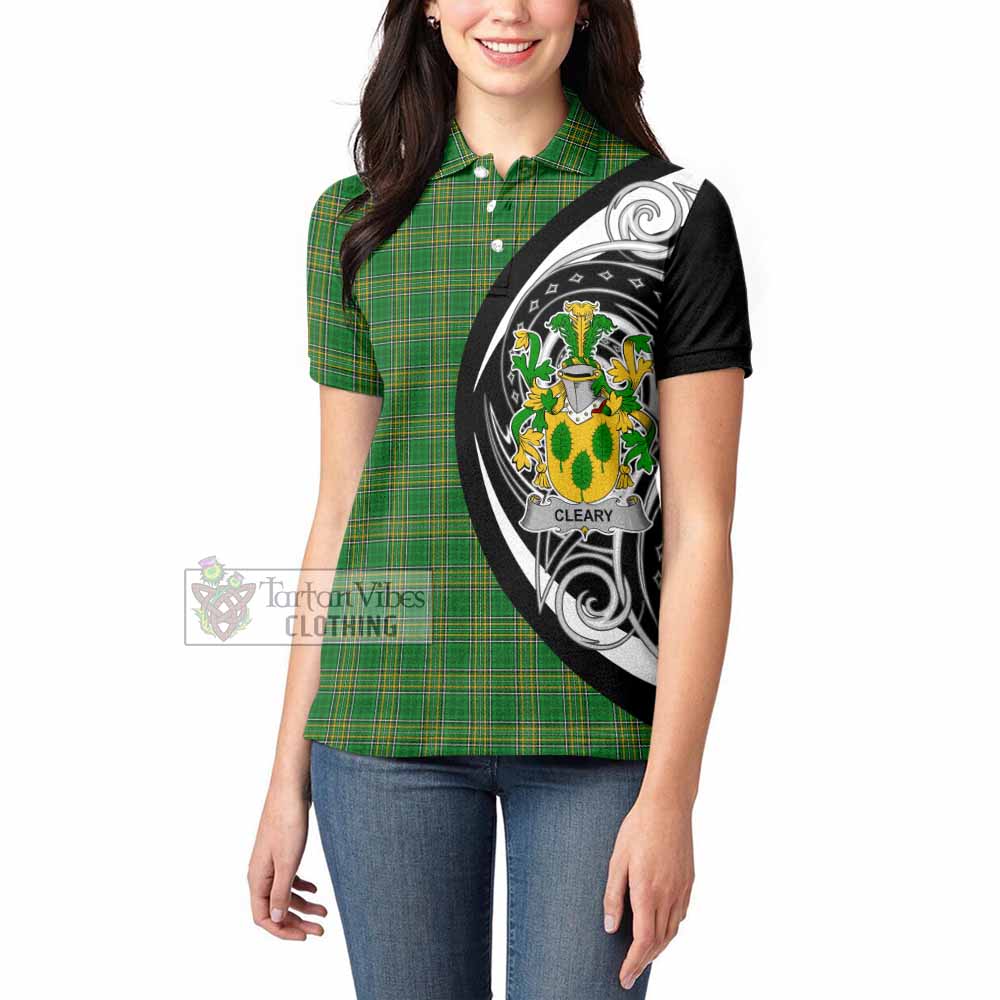 Tartan Vibes Clothing Cleary Irish Clan Women's Polo Shirt Celtic Circle Style