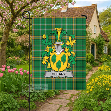 Cleary Irish Clan Tartan Flag with Coat of Arms