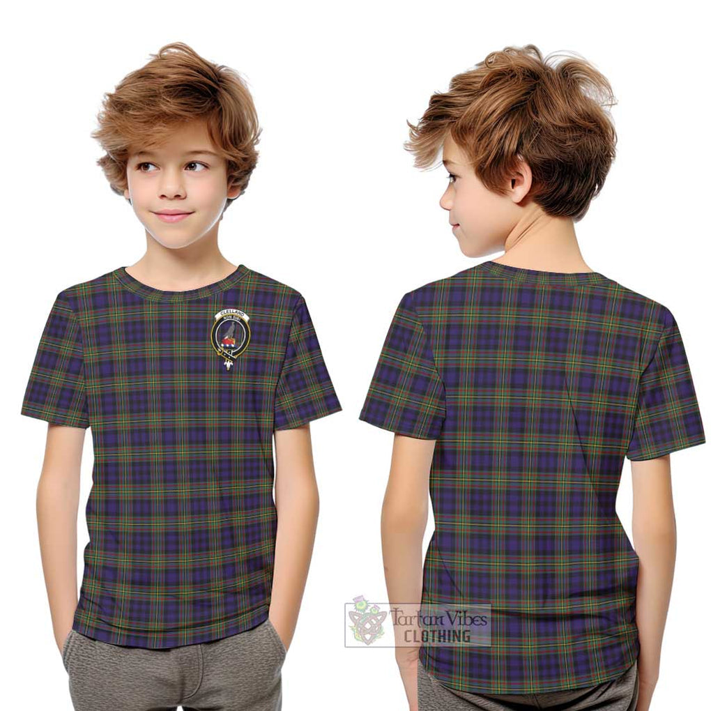 Clelland Tartan Kid T-Shirt with Family Crest Youth XL Size14 - Tartan Vibes Clothing