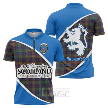 Clelland Family Crest Tartan Zipper Polo Shirt Celebrate Saint Andrew's Day in Style Unisex - Tartan Vibes Clothing