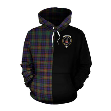 Clelland Tartan Cotton Hoodie with Family Crest and Half Of Me Style Pullover Hoodie XS - Tartan Vibes Clothing