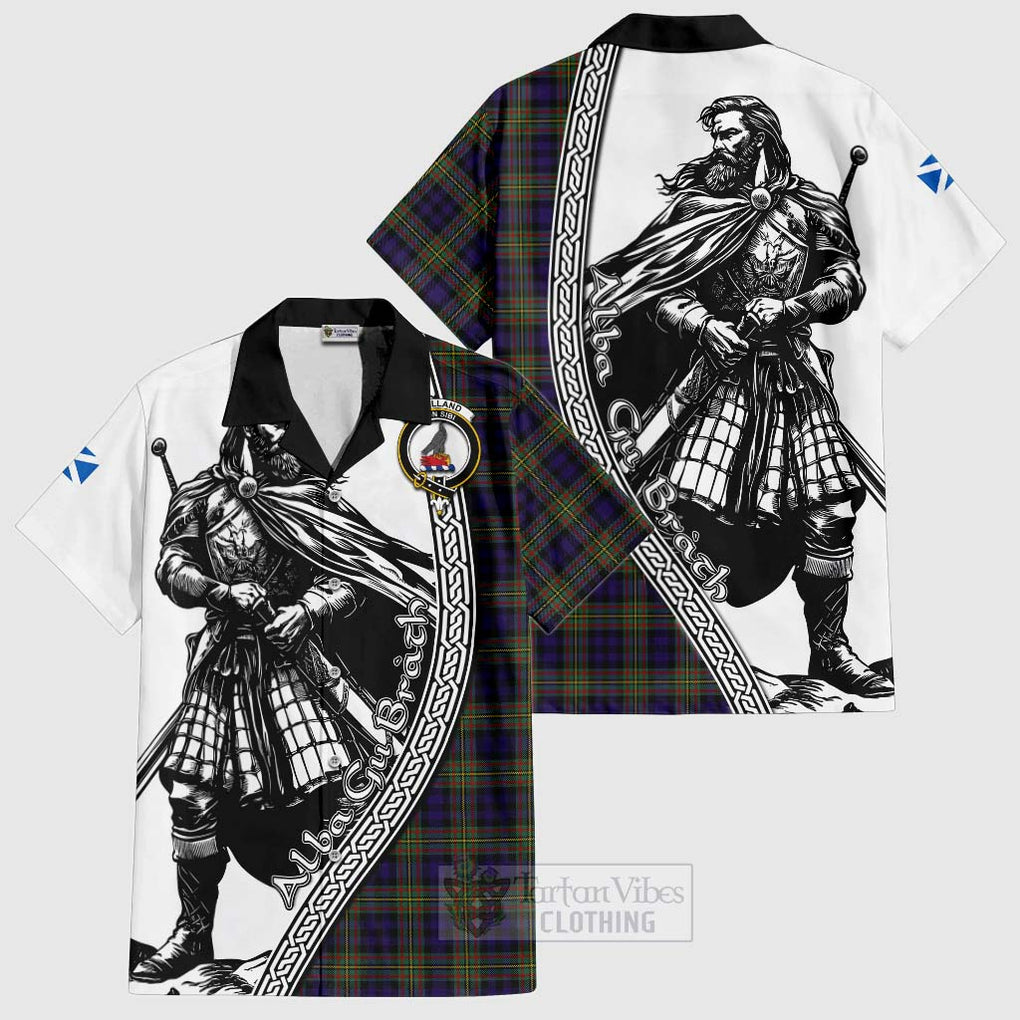 Clelland Tartan Clan Crest Hawaiian Shirt with Highlander Warrior Celtic Style Kid - Tartan Vibes Clothing