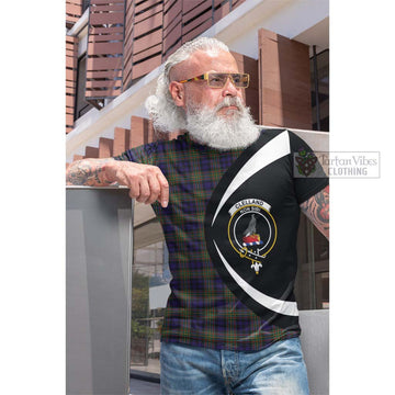 Clelland Tartan Cotton T-shirt with Family Crest Circle Style Men's Shirt - Tartan Vibes Clothing