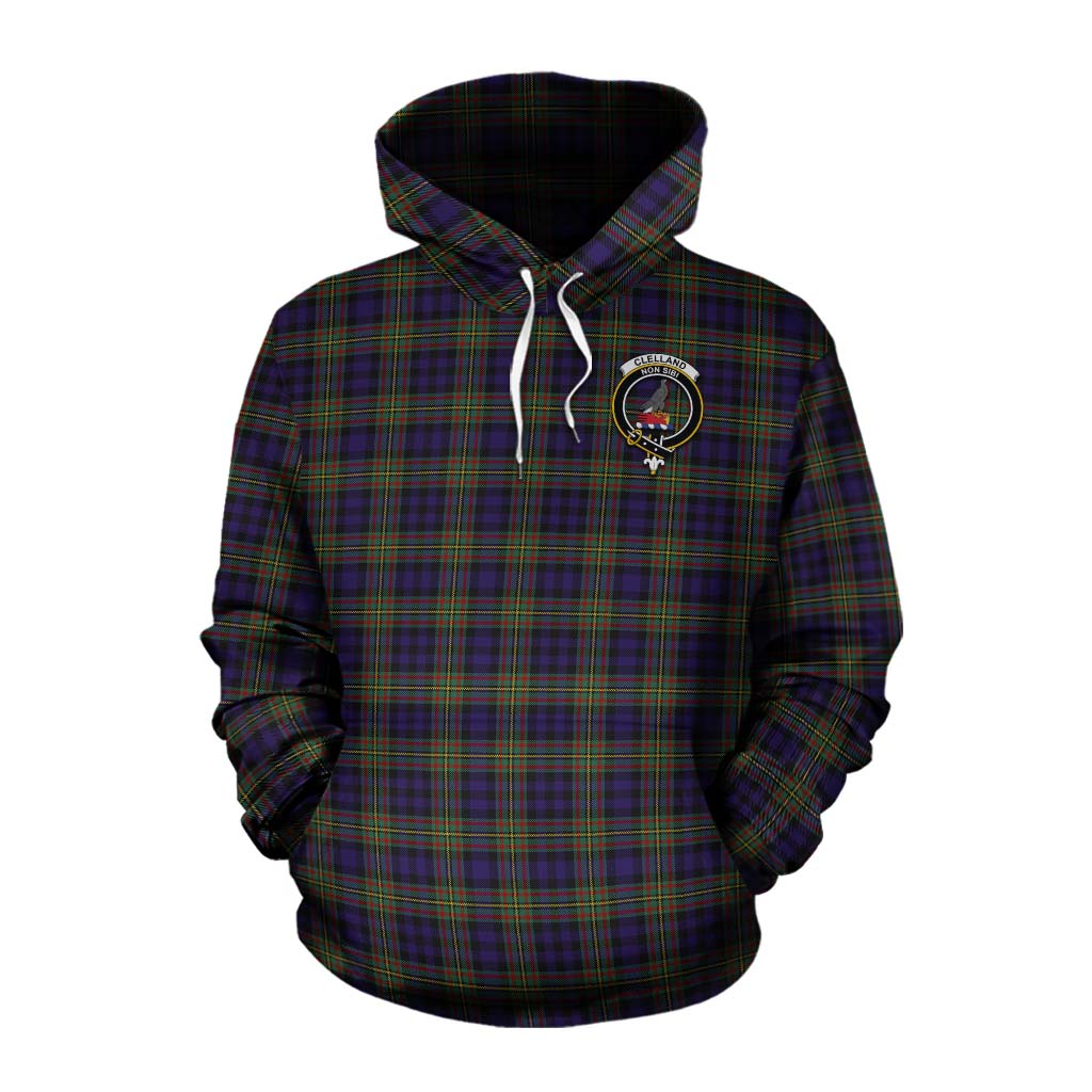 Clelland Tartan Cotton Hoodie with Family Crest Celtic Skull Style Pullover Hoodie XS - Tartan Vibes Clothing