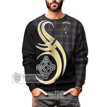Clelland Tartan Sweatshirt with Family Crest and Celtic Symbol Style Unisex - Tartan Vibes Clothing
