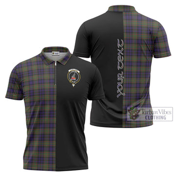 Clelland Tartan Zipper Polo Shirt with Family Crest and Half Of Me Style Unisex - Tartan Vibes Clothing