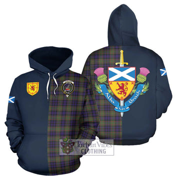 Clelland Tartan Hoodie Alba with Scottish Lion Royal Arm Half Style Zip Hoodie - Tartan Vibes Clothing