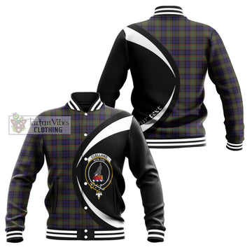 Clelland Tartan Baseball Jacket with Family Crest Circle Style Unisex - Tartan Vibes Clothing