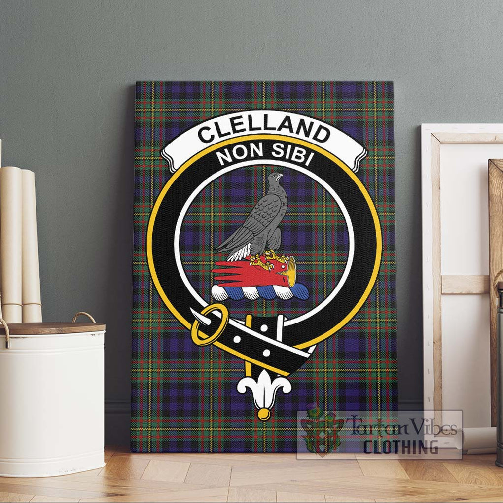 Clelland Tartan Canvas Print Wall Art with Family Crest Without Frame - Tartan Vibes Clothing