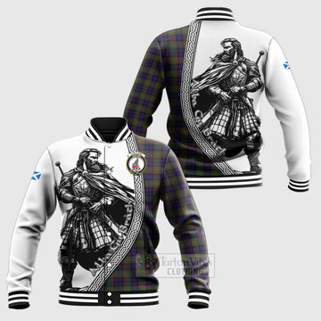 Clelland Tartan Clan Crest Baseball Jacket with Highlander Warrior Celtic Style Unisex - Tartan Vibes Clothing