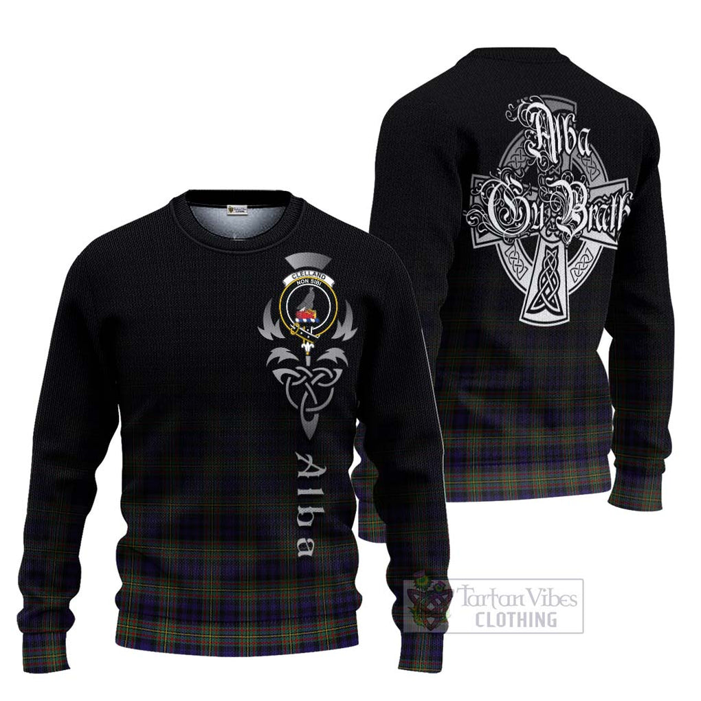 Clelland Tartan Ugly Sweater Featuring Alba Gu Brath Family Crest Celtic Inspired Unisex - Tartan Vibes Clothing