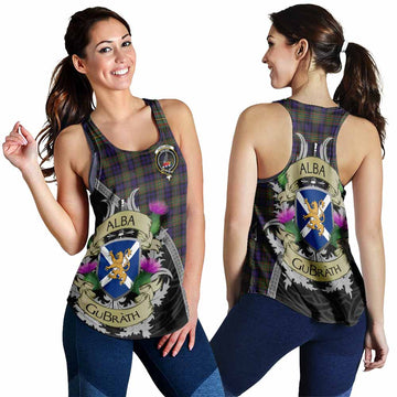 Clelland Tartan Family Crest Women's Racerback Tanks Lion Rampant Royal Thistle Shield Celtic Inspired 4XL - Tartan Vibes Clothing