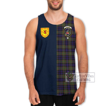 Clelland Tartan Men's Tank Top Alba with Scottish Lion Royal Arm Half Style Men - Tartan Vibes Clothing