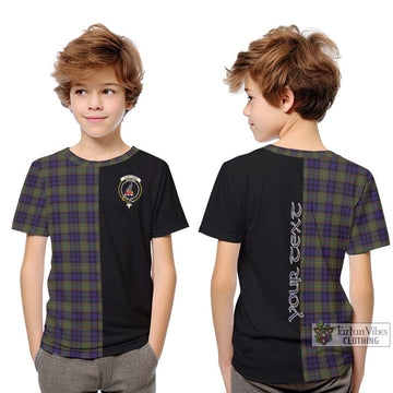 Clelland Tartan Kid T-Shirt with Family Crest and Half Of Me Style Youth XL Size14 - Tartan Vibes Clothing
