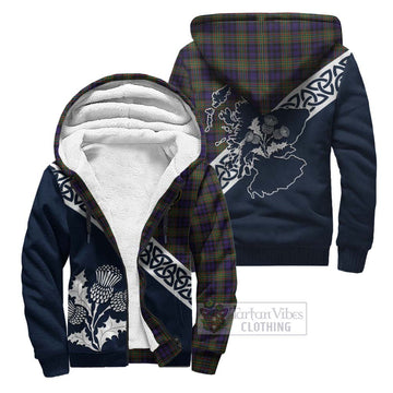 Clelland Tartan Sherpa Hoodie Featuring Thistle and Scotland Map Unisex - Tartan Vibes Clothing