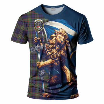 Clelland Tartan Family Crest T-Shirt with Scottish Majestic Lion Kid's Shirt - Tartan Vibes Clothing