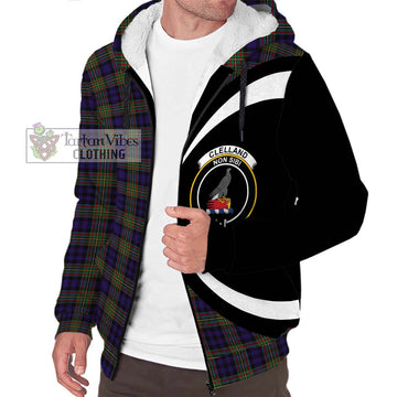 Clelland Tartan Sherpa Hoodie with Family Crest Circle Style Unisex S - Tartan Vibes Clothing