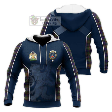 Clelland Tartan Knitted Hoodie with Family Crest and Lion Rampant Vibes Sport Style Unisex Knitted Pullover Hoodie - Tartan Vibes Clothing