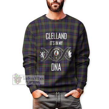 Clelland Tartan Sweatshirt with Family Crest DNA In Me Style Unisex - Tartan Vibes Clothing