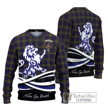 Clelland Tartan Ugly Sweater with Alba Gu Brath Regal Lion Emblem Unisex - Tartan Vibes Clothing