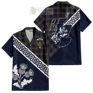 Clelland Tartan Hawaiian Shirt Featuring Thistle and Scotland Map Kid - Tartan Vibes Clothing