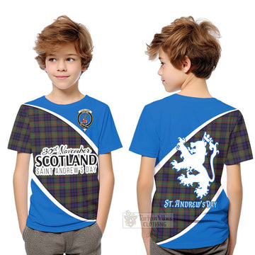 Clelland Family Crest Tartan Kid T-Shirt Celebrate Saint Andrew's Day in Style Youth XL Size14 - Tartan Vibes Clothing