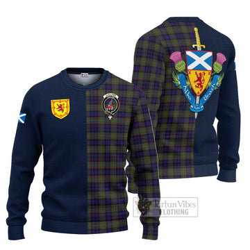 Clelland Tartan Ugly Sweater Alba with Scottish Lion Royal Arm Half Style Unisex - Tartan Vibes Clothing