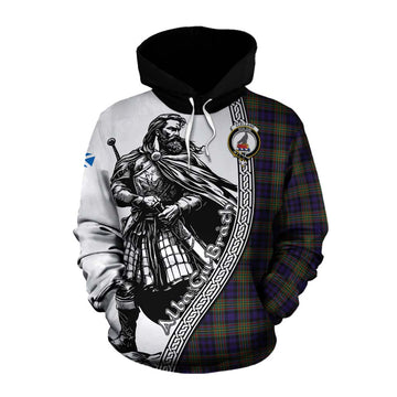 Clelland Tartan Clan Crest Cotton Hoodie with Highlander Warrior Celtic Style Pullover Hoodie XS - Tartan Vibes Clothing