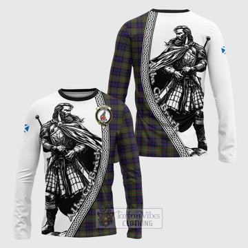 Clelland Tartan Clan Crest Long Sleeve T-Shirt with Highlander Warrior Celtic Style Unisex - Tartan Vibes Clothing