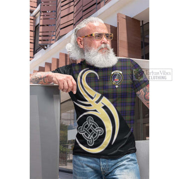 Clelland Tartan Cotton T-shirt with Family Crest and Celtic Symbol Style Men's Shirt - Tartan Vibes Clothing