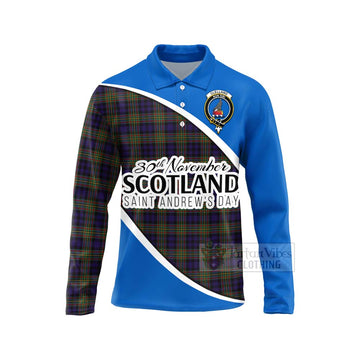 Clelland Family Crest Tartan Long Sleeve Polo Shirt Celebrate Saint Andrew's Day in Style Unisex - Tartan Vibes Clothing