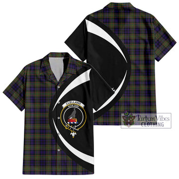 Clelland Tartan Hawaiian Shirt with Family Crest Circle Style Kid - Tartan Vibes Clothing