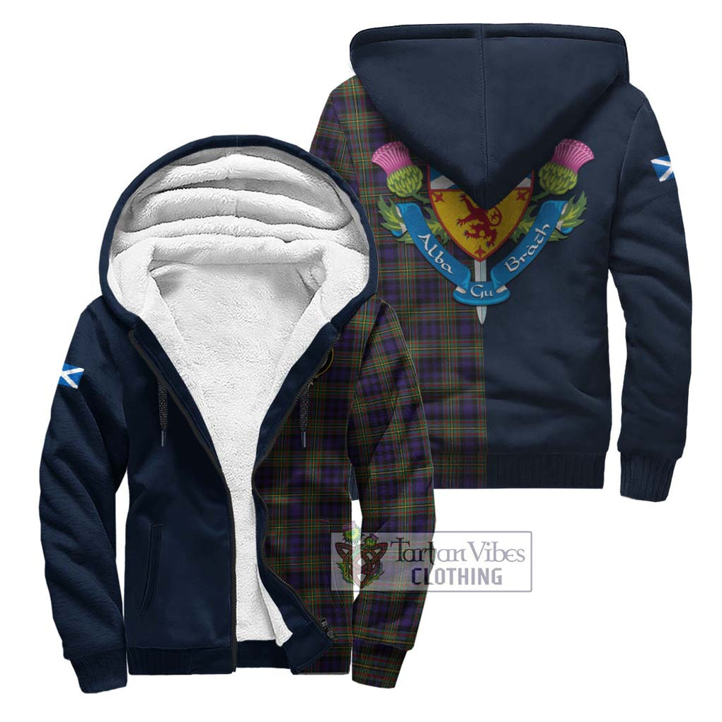 Clelland Tartan Sherpa Hoodie Alba with Scottish Lion Royal Arm Half Style Unisex S - Tartan Vibes Clothing