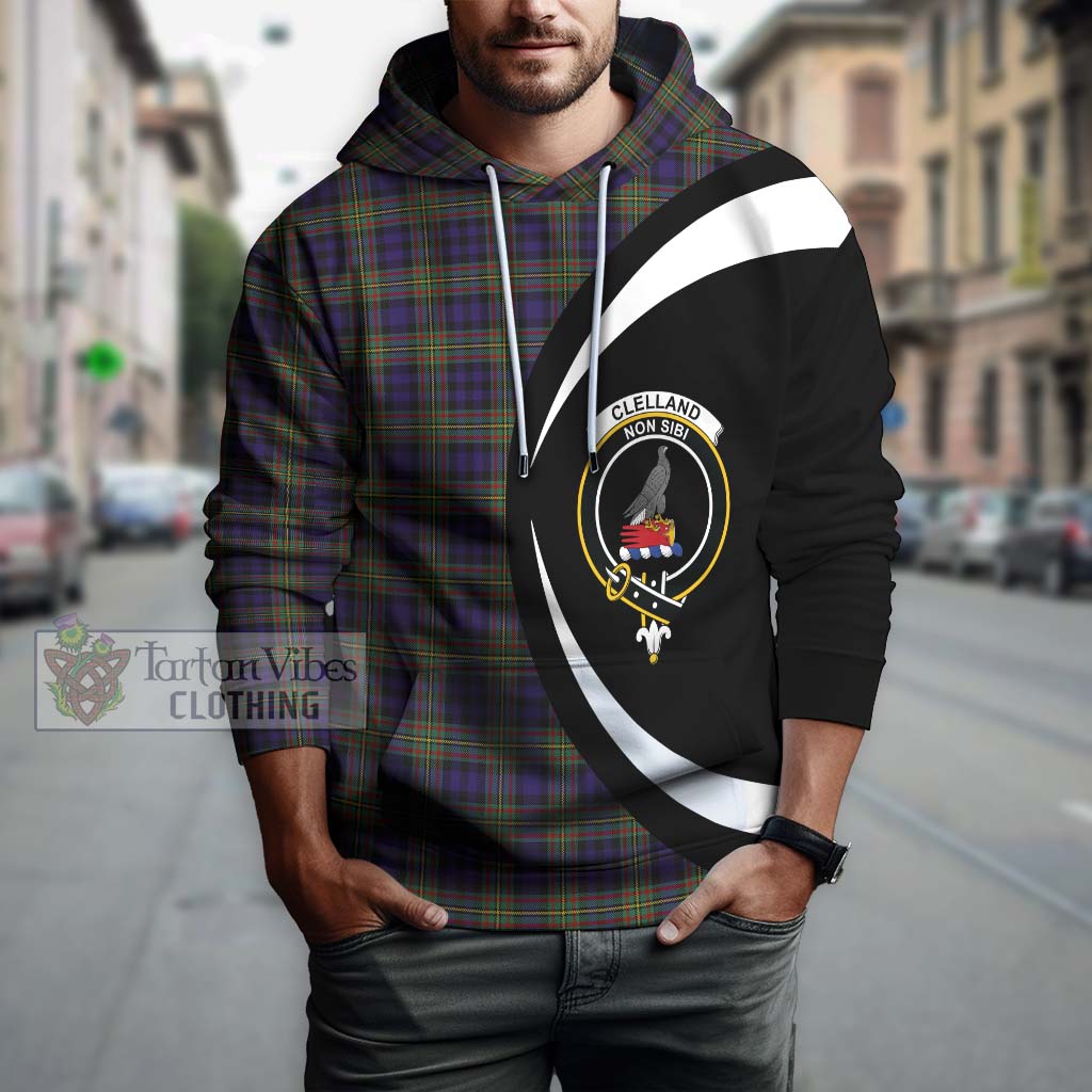 Clelland Tartan Hoodie with Family Crest Circle Style Zip Hoodie - Tartan Vibes Clothing